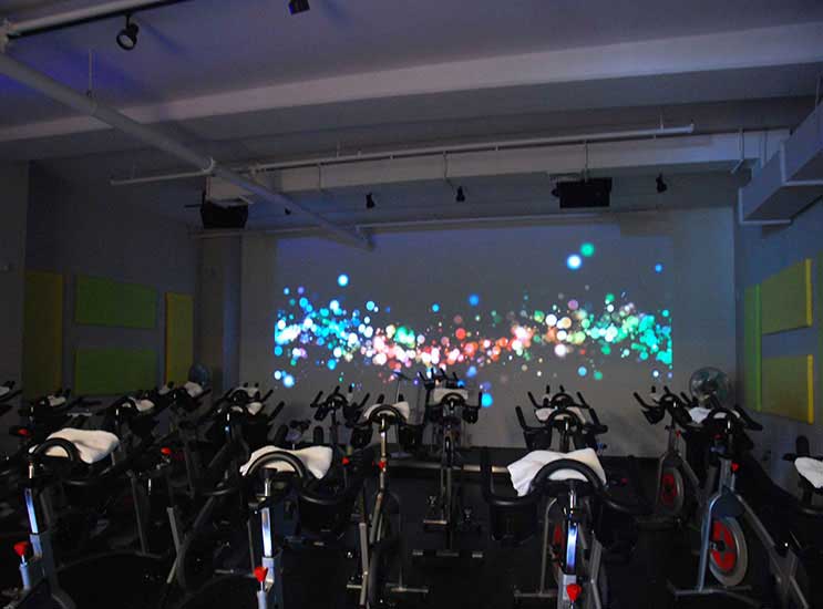 Special lighting in The Arena allows instructors to lower the lights for a more intimate, energetic experience.