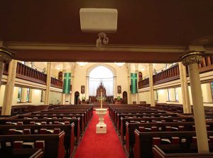 Under-Balcony-Speaker- Church Projector & Sound System Rentals in Frederick MD