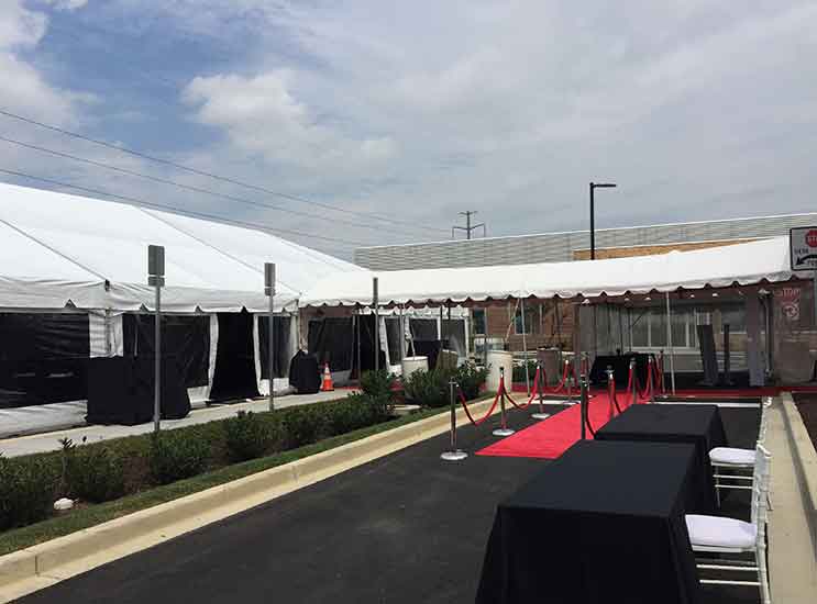 Tent rentals for ribbon cutting event
