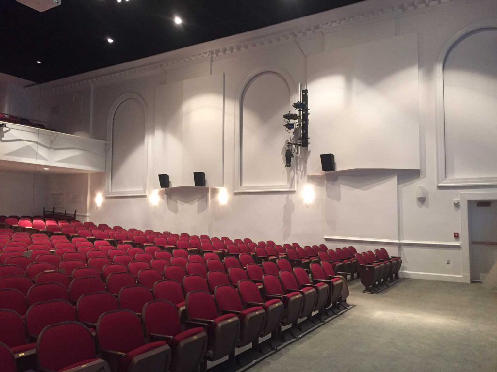 Surround sound system in a high school theater