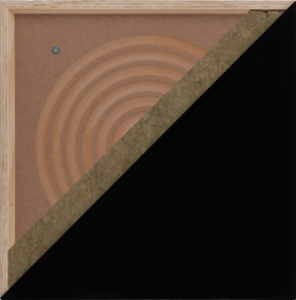 Acoustic panel with absorption layer and diffusor